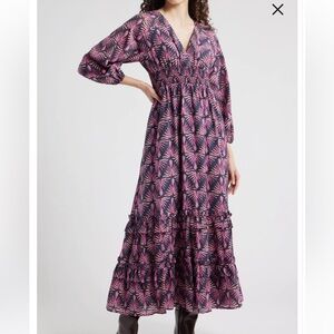 Chelsea28 Tiered Ruffle Long Sleeve Maxi Dress, size XXL